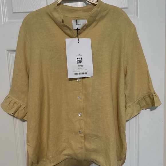 Sleeper brand Linen Lounge Suit pajama M NWT beige - Picture 5 of 9